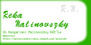 reka malinovszky business card